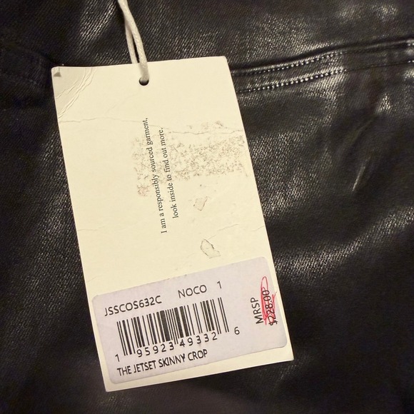 FRAME The Jet Set Skinny Crop Coated Black Pants Size 1 (US 4-8) - Picture 4 of 6